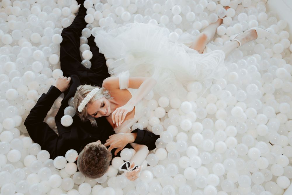 Wedding couple ball pit fun